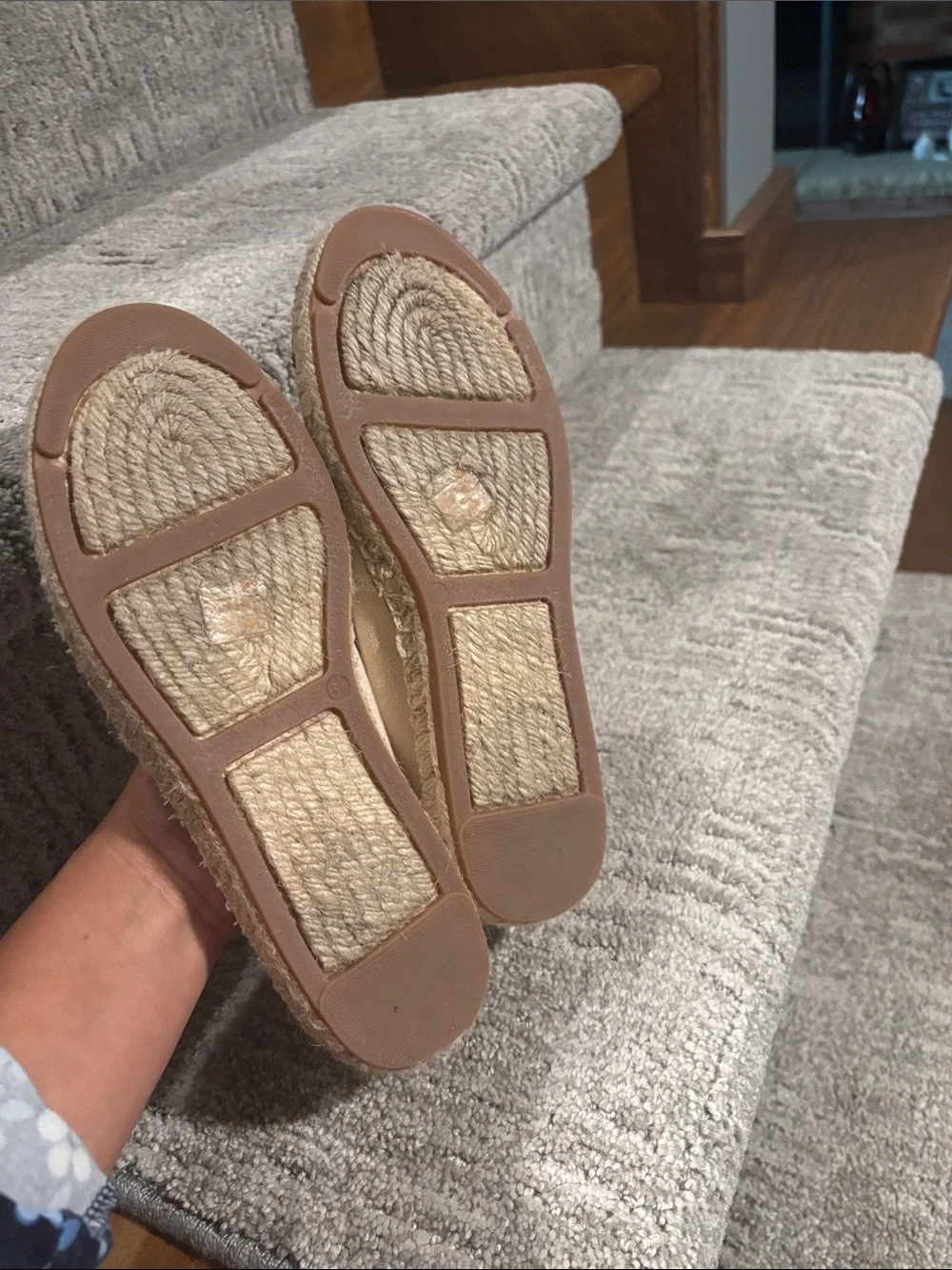 J. Crew Two-Tone Canvas Espadrilles in Cream and Black 6.5